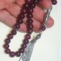 PRAYER WORRY BEADS GEBETSKETTE TESBIH KOMBOLOI LARGE GENUINE RUBY STERLING