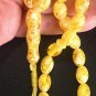 PRAYER WORRY BEADS REAL YELLOW AMBER + MOTHER OF PEARL FANTASTIC NEW MATERIAL