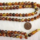 ISLAMIC PRAYER BEADS REAL COGNAC AMBER + MOP-99 BEADS FANTASTIC NEW MATERIAL