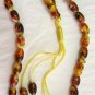 PRAYER WORRY BEADS REAL COGNAC AMBER + MOP- SMALL OVAL FANTASTIC NEW MATERIAL