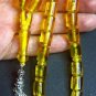 PRAYER BEADS CYLINDER BARREL AMBER RESIN WITH INSECTS IN EACH BEAD - RARELY SEEN