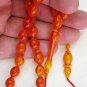 PRAYER BEADS SUPHA TESBIH MARBLED ORANGE 33 TURKISH AMBER CATALIN