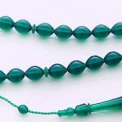 PRAYER BEADS GREEN TURKISH AMBER CATALIN SUFI STYLE CARVING