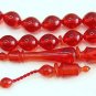 PRAYER BEADS POMMEGRENADE TURKISH AMBER SUFI CARVING