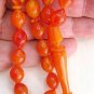 PRAYER BEADS WAVY ORANGE TURKISH AMBER SUFI SUPERIOR CARVING COLLECTOR'S ITEM