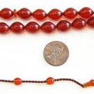PRAYER BEADS COGNAC COLOR TURKISH AMBER SUFI  CARVING
