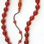PRAYER BEADS COGNAC COLOR TURKISH AMBER SUFI CARVING