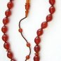 PRAYER BEADS COGNAC COLOR TURKISH AMBER SUFI CARVING