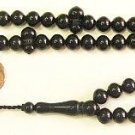 PRAYER BEADS  BLACK RESIN OTTOMAN CUT 99 BEADS SPECIAL PRICE - COLLECTOR'S