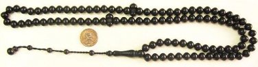 PRAYER BEADS  BLACK RESIN OTTOMAN CUT 99 BEADS SPECIAL PRICE - COLLECTOR'S