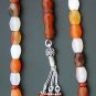 PRAYER BEADS TESBIH KOMBOLOI FACETED BANDED AGATE Rarely seen COLLECTOR'S
