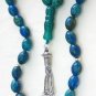 PRAYER WORRY BEADS KOMBOLOI OVAL CHRISOCOLLA & STERLING