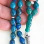 PRAYER WORRY BEADS KOMBOLOI OVAL CHRISOCOLLA & STERLING