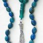 PRAYER WORRY BEADS KOMBOLOI OVAL CHRISOCOLLA & STERLING