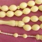 PRAYER BEADS IVORY COLOR RESIN OTTOMAN CARVE 33 BEADS