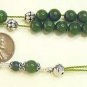 DEEP GREEN JADE AND STERLING GREEK KOMBOLOI WORRY BEADS
