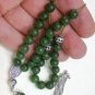DEEP GREEN JADE AND STERLING GREEK KOMBOLOI WORRY BEADS