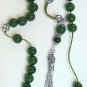 DEEP GREEN JADE AND STERLING GREEK KOMBOLOI WORRY BEADS