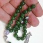 DEEP GREEN JADE AND STERLING GREEK KOMBOLOI WORRY BEADS