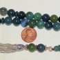 LUXURY PRAYER BEADS TESBIH AA GRADE MOSS AGATE STERLING TOP QUALITY COLLECTOR'S