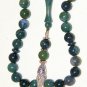 LUXURY PRAYER BEADS TESBIH AA GRADE MOSS AGATE STERLING TOP QUALITY COLLECTOR'S