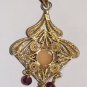 Art Nouveau Antique Gilded Sterling Filigree Cameo Italian Pendant w Rubies