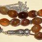LUXURY PRAYER BEADS TASBIH AA BOTSWANA AGATE & STERLING TOP QUALITY- COLLECTOR'S
