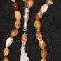 LUXURY PRAYER BEADS TASBIH AA BOTSWANA AGATE & STERLING TOP QUALITY- COLLECTOR'S