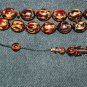 PRAYER BEADS TESBIH MARBLED MULTICOLOR VINTAGE GALALITH +EXCEPTIONAL+COLLECTOR'S