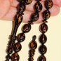 PRAYER BEADS TESBIH MARBLED MULTICOLOR VINTAGE GALALITH +EXCEPTIONAL+COLLECTOR'S