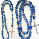 CATHOLIC ROSARY PRAYER BEADS LAPIS LAZULI & HEAVY STERLING