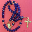Catholic Rosary Rosenkranz genuine faceted Sapphires & Vermeil