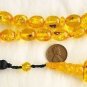 Prayer Beads Gebetskette *Oval* Amber Colored Resin With Insects in each Bead