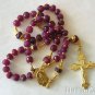 Catholic Rosary Rosenkranz genuine faceted Ruby and Vermeil