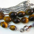 Greek Komboloi worry beads oval Tiger Eye & sterling Silver