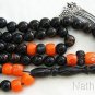 Tesbih Islamic prayer beads Vintage Yusr, Coral & Sterling Silver - Collector's