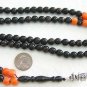 Tesbih Islamic prayer beads Vintage Yusr, Coral & Sterling Silver - Collector's