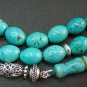 Prayer Beads Tesbih Gebetskette Matrix Oval Turquoise & Sterling Silver