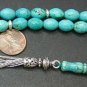 Prayer Beads Tesbih Gebetskette Matrix Oval Turquoise & Sterling Silver