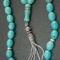 Prayer Beads Tesbih Gebetskette Matrix Oval Turquoise & Sterling Silver
