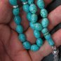Prayer Beads Tesbih Gebetskette Matrix Oval Turquoise & Sterling Silver