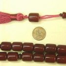 PRAYER WORRY BEADS TESBIH STRAIGHT BARREL BURGUNDY FATURAN TYPE RESIN