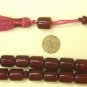 PRAYER WORRY BEADS TESBIH STRAIGHT BARREL BURGUNDY FATURAN TYPE RESIN