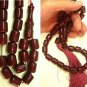 PRAYER WORRY BEADS TESBIH STRAIGHT BARREL BURGUNDY FATURAN TYPE RESIN