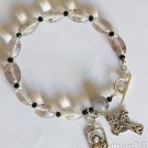 Catholic Rosary Bracelet Rosenkranz in Smoky Quartz & Sterling Silver