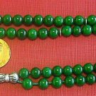 Islamic Prayer beads Tesbih Gebetskette 99 Green Jade & Sterling Silver