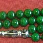 Islamic Prayer beads Tesbih Gebetskette 99 Green Jade & Sterling Silver