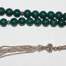 LUXURY PRAYER BEADS TESBIH DARK JADE & STERLING SILVER - COLLECTOR'S