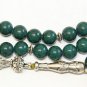 LUXURY PRAYER BEADS TESBIH DARK JADE & STERLING SILVER - COLLECTOR'S