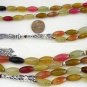 PRAYER BEADS TESBIH OVAL RAINBOW JADE & STERLING SILVER
